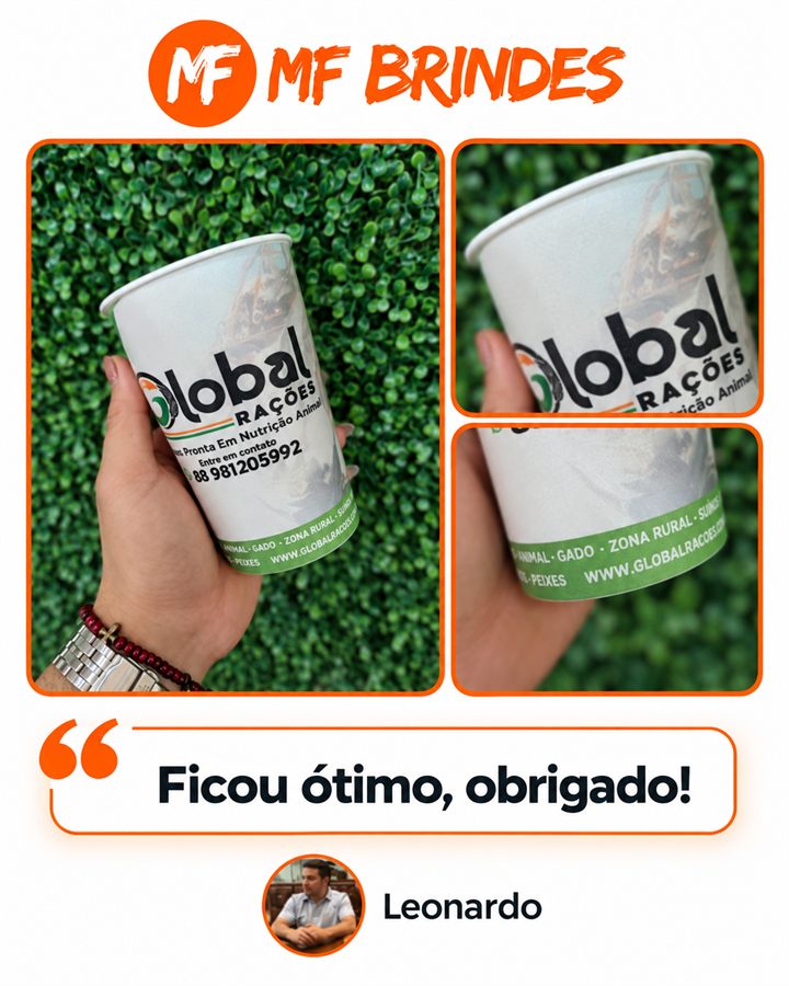 Depoimento de Leonardo sobre os copos personalizados